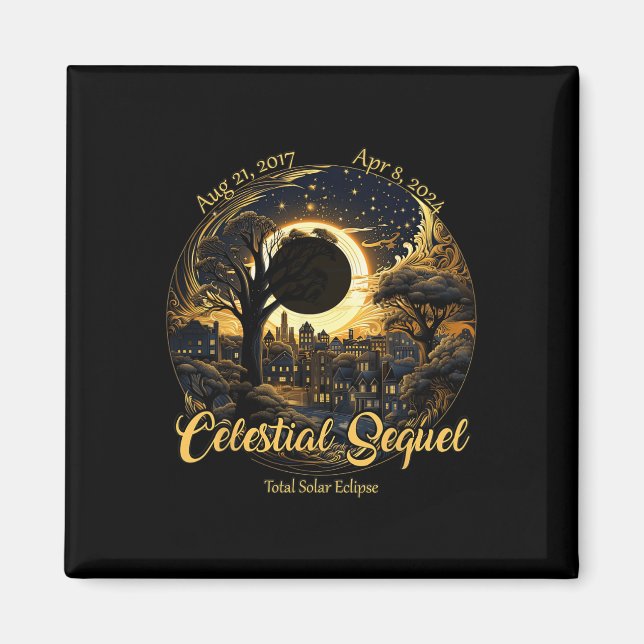 Gesamt Solar Eclipse Celestial Sequel 2017 Totalit Magnet (Vorne)