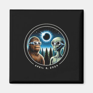 Gesamt Solar Eclipse Funny Bigfoot Alien April Dat Magnet