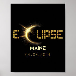 Gesamt Solar Eclipse Maine Totality 8. April 2024 Poster