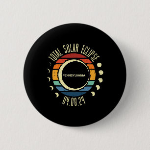 Gesamt Solar Eclipse Pennsylvania Retro 04,08 Men Button