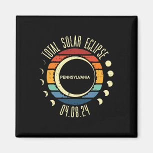 Gesamt Solar Eclipse Pennsylvania Retro 04,08 Men Magnet