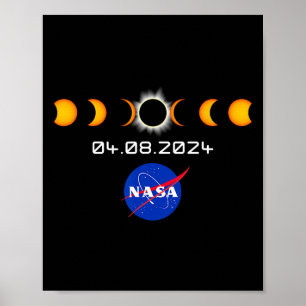 Gesamt Solar Eclipse S 2024 April 8 Totalität Poster