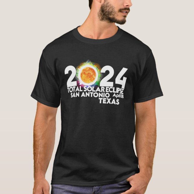 Gesamt Solar Eclipse San Antonio Texas 8. April 20 T-Shirt (Vorderseite)