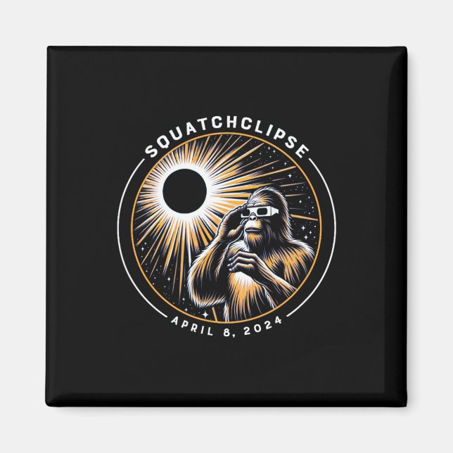 Gesamt Solar Eclipse Squatchclipse Bigfoot Magnet (Vorne)