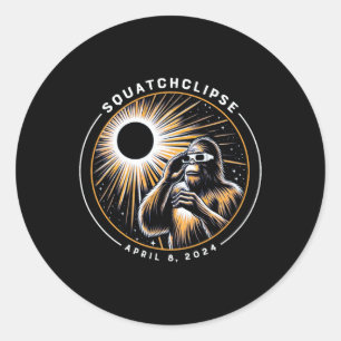 Gesamt Solar Eclipse Squatchclipse Bigfoot Runder Aufkleber