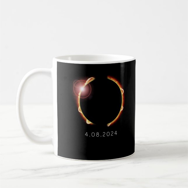 Gesamt Solar Eclipse Sun 8. April 2024 Kaffeetasse (Links)