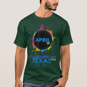 Gesamt Solar Eclipse TEXAS 2024 Farbenfrohe Totali T-Shirt