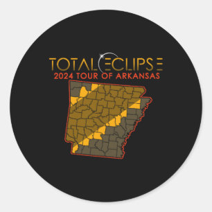 Gesamt Solar Eclipse Tour 2024 von Arkansas Runder Aufkleber