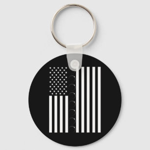 Gesamt Solar Eclipse US-amerikanische Flagge 04.08 Schlüsselanhänger