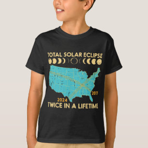 Gesamt Solar-Eclipse zweimal Lebensdauer 2017 2024 T-Shirt