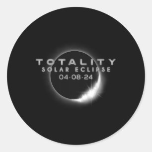 Gesamt-Solarzellen-Eclipse 04.08.2024 Gesamtsumme  Runder Aufkleber