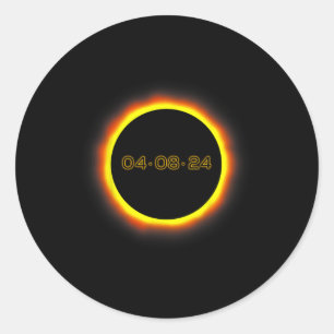 Gesamt-Solarzellen-Eclipse 04.08.2024 Insgesamt 1 Runder Aufkleber