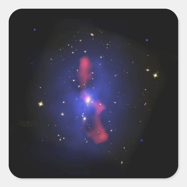 Gesamtbild eines Galaxienhaufens Quadratischer Aufkleber (Vorderseite)