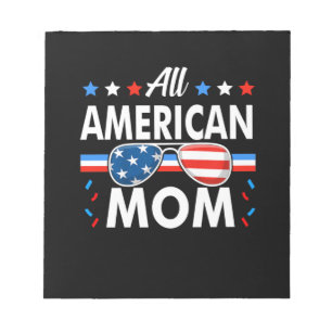 Gesamte amerikanische Mama 4. Juli Familienmatchin Notizblock