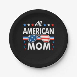 Gesamte amerikanische Mama 4. Juli Familienmatchin Pappteller