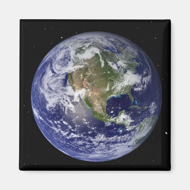 Gesamte Erde mit Nordamerika 4 Magnet (Vorne)