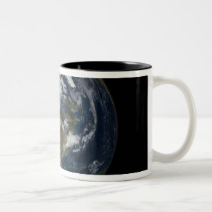 Gesamte Erde mit Nordamerika 5 Zweifarbige Tasse