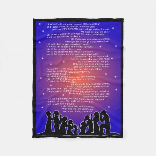 Gesamte Fleece-Decke des Psalm-91 Fleecedecke (Vorderseite)