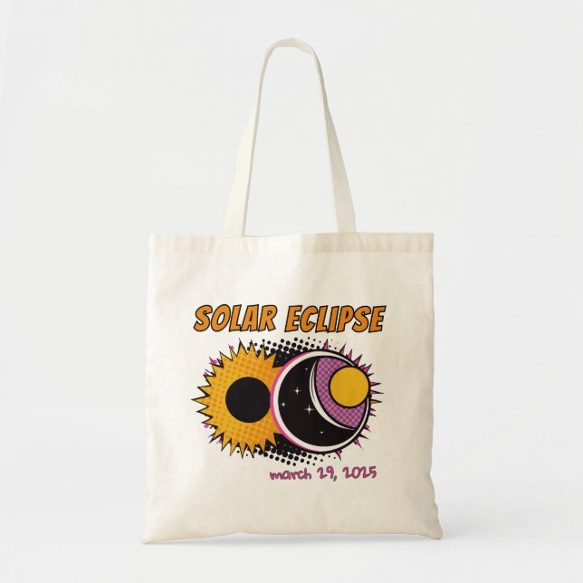 Gesamte Sonnenfinsternis 2025 Pop Art Design Tragetasche (Vorne)