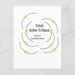 Gesamte Sonnenfinsternis addieren Datumstandhalter Postkarte