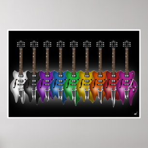 Gesamteinschmelzen-Gitarren-Plakat Poster