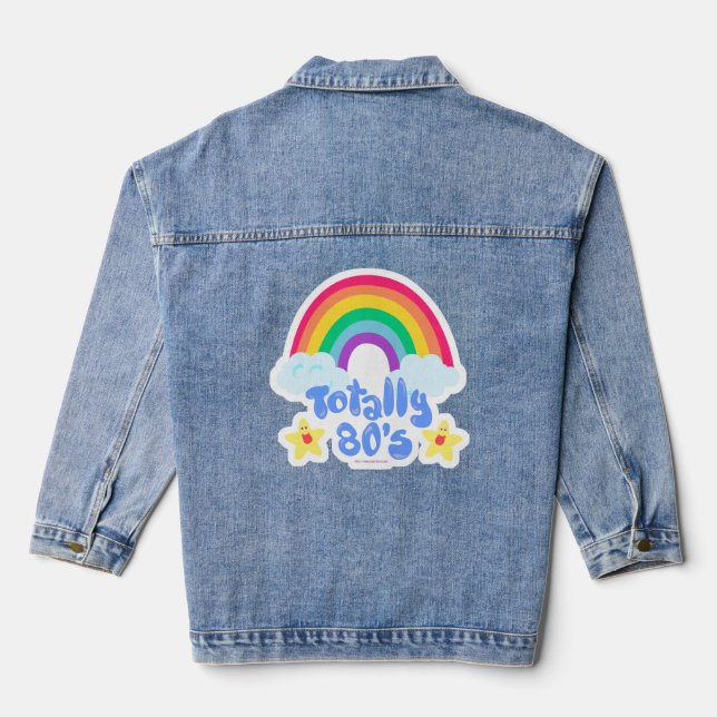 Gesamter 80er Regenbogen Jeansjacke (Rückseite)