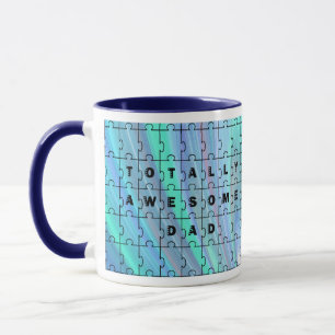 Gesamter Phantastischer Vater Puzzle Blue Puzzle T Tasse