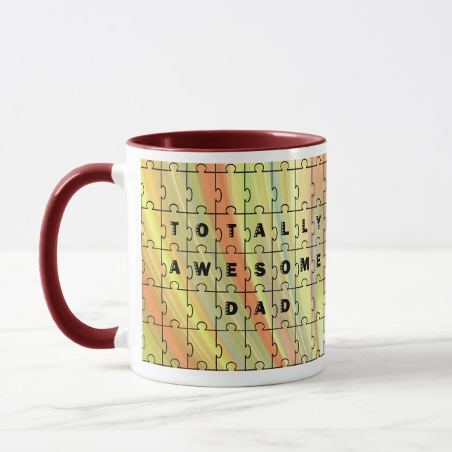 Gesamter Phantastischer Vater Puzzle Gelb/Braun Pu Tasse (Links)