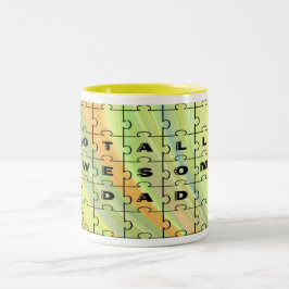 Gesamter Phantastischer Vater Puzzle Gelb/braun Zweifarbige Tasse