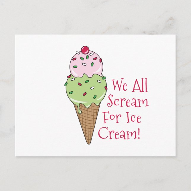 Gesamter Schrei für Eiscreme Postkarte (Vorderseite)