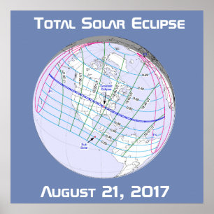 Gesamter Solar-Eclipse 2017 Globaler Pfad Poster