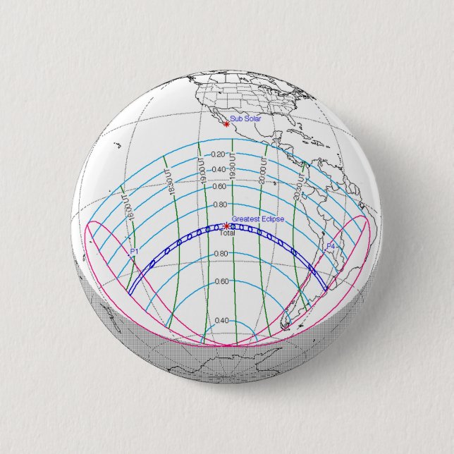 Gesamter Solar-Eclipse 2019 Globaler Pfad Button (Vorderseite)