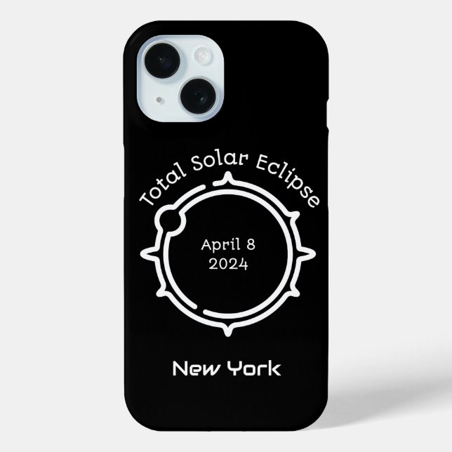 Gesamter Solar-Eclipse 2024 Minimaler Schwarzer Ke Case-Mate iPhone Hülle (Rückseite)