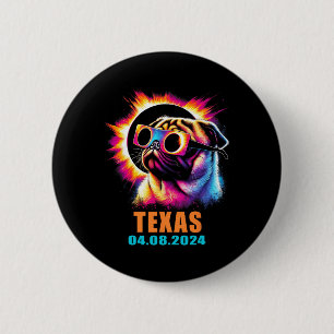 Gesamter Solar-Eclipse 2024 Mops Hund mit Gles Button