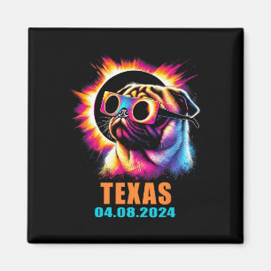 Gesamter Solar-Eclipse 2024 Mops Hund mit Gles Magnet