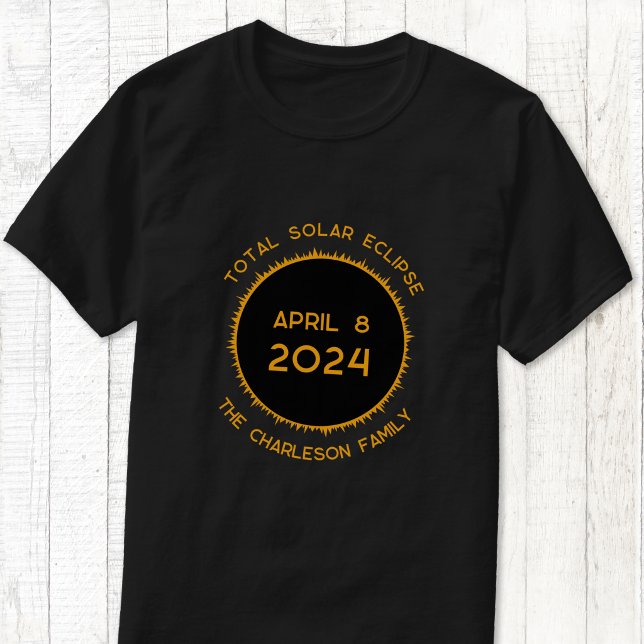 Gesamter Solar-Eclipse 2024 Personalisierter T - S T-Shirt (Personalized Total Solar Eclipse 2024 T-shirt)