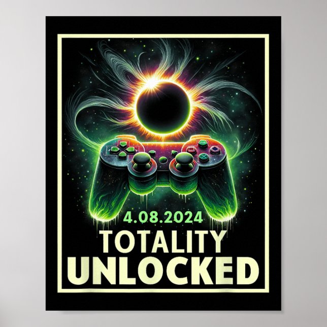 Gesamter Solar Eclipse 2024 Video Game Controller  Poster (Vorne)