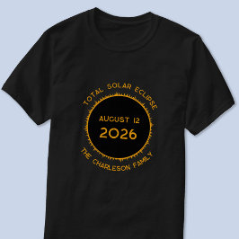 Gesamter Solar-Eclipse 2026 Personalisierter T - S T-Shirt