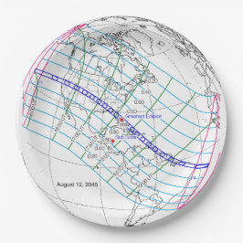 Gesamter Solar-Eclipse 2045 Globaler Pfad Pappteller