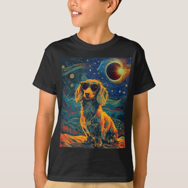 Gesamter Solar-Eclipse-Dackel T-Shirt (Vorderseite)