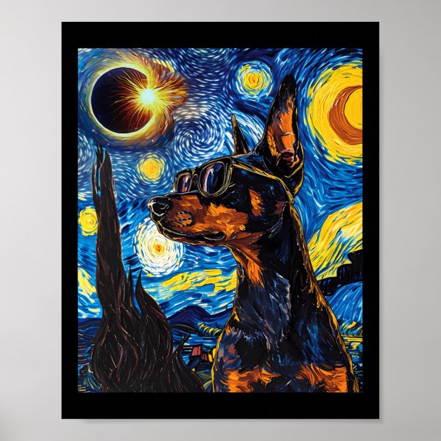 Gesamter Solar Eclipse Doberman Dog Poster (Vorne)