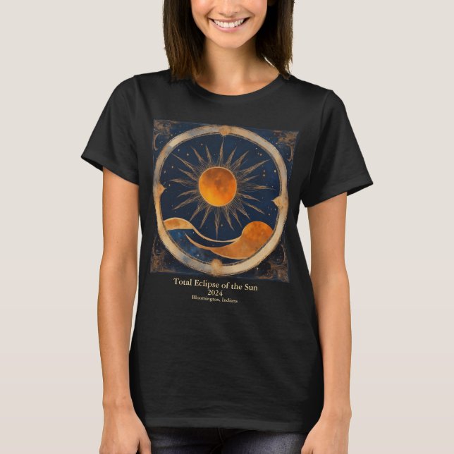 Gesamter Solar Eclipse Rolling Hills Blue Orange T-Shirt (Vorderseite)