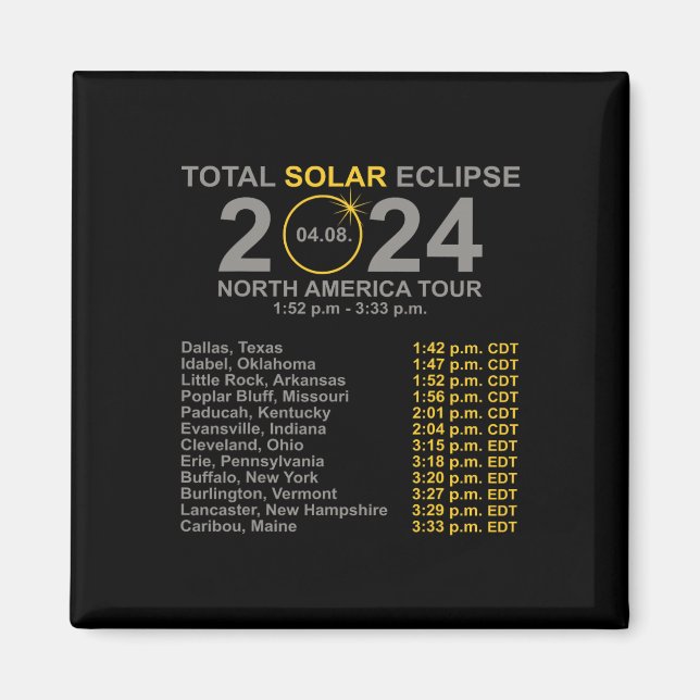 Gesamter Sonnenstrahl 8. April Pfad des Eclipse Magnet (Vorne)