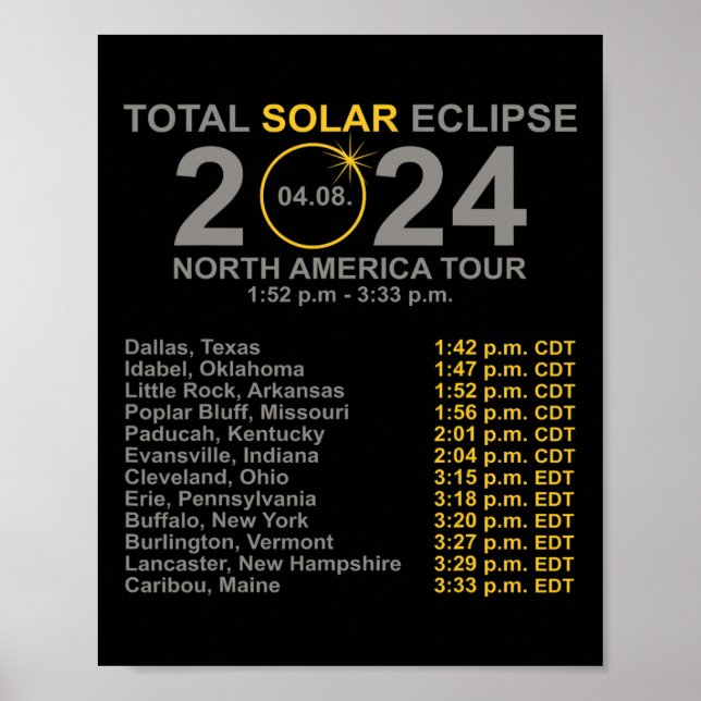 Gesamter Sonnenstrahl 8. April Pfad des Eclipse Poster (Vorne)