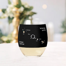 Gesamtes Eclipse-2024-Solarsystem-Familienportrait Weinglas Ohne Stiel