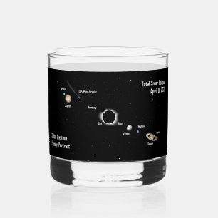 Gesamtes Eclipse-2024-Solarsystem-Familienportrait Whiskyglas