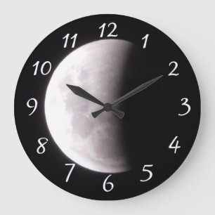 Gesamtes Lunar Ecslipse Vollmond Foto Große Wanduhr