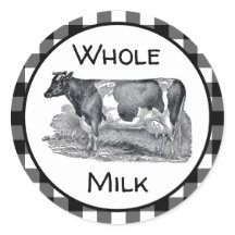 Gesamtes Milchetikett Schwarz und Weiß Gingham