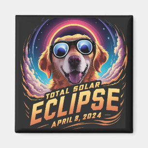 Gesamtes Solar-Eclipse 2024 Golden Retriever Lover Magnet