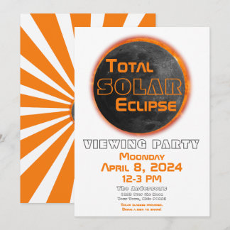 Gesamtes Solar-Eclipse 2024 Party Moon Sun anzeige Einladung
